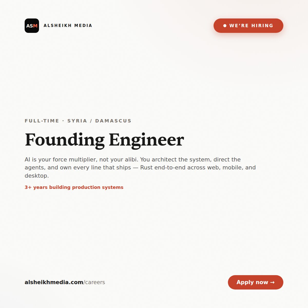 Founding Engineer | Alsheikh Media